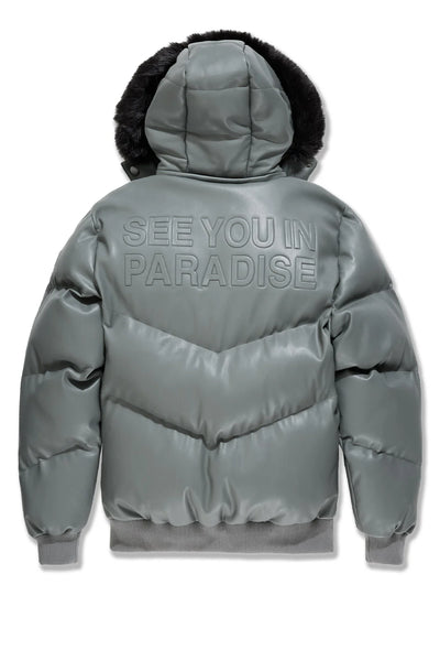 SYIP PU PUFFER WITH EMBOSS JACKET CHARCOAL 91665