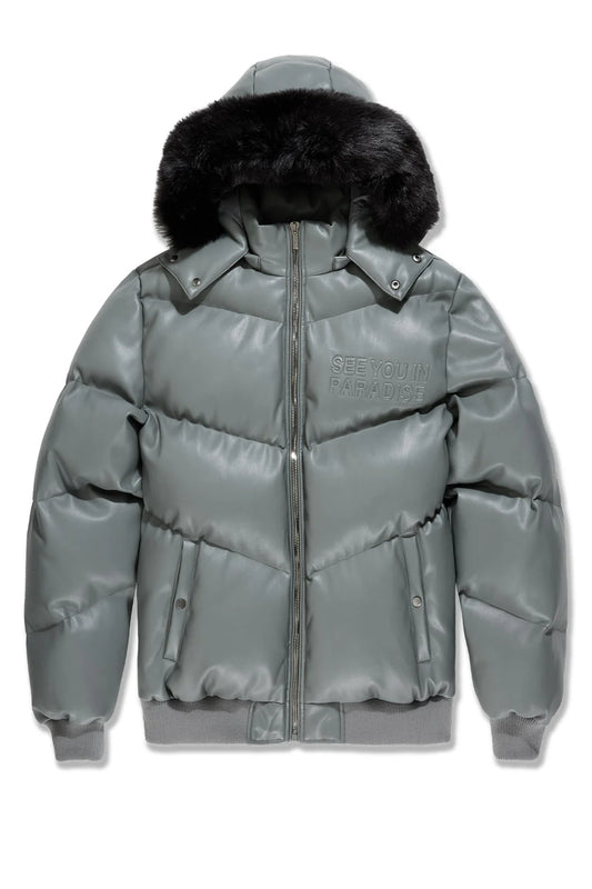 SYIP PU PUFFER WITH EMBOSS JACKET CHARCOAL 91665