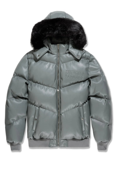 SYIP PU PUFFER WITH EMBOSS JACKET CHARCOAL 91665