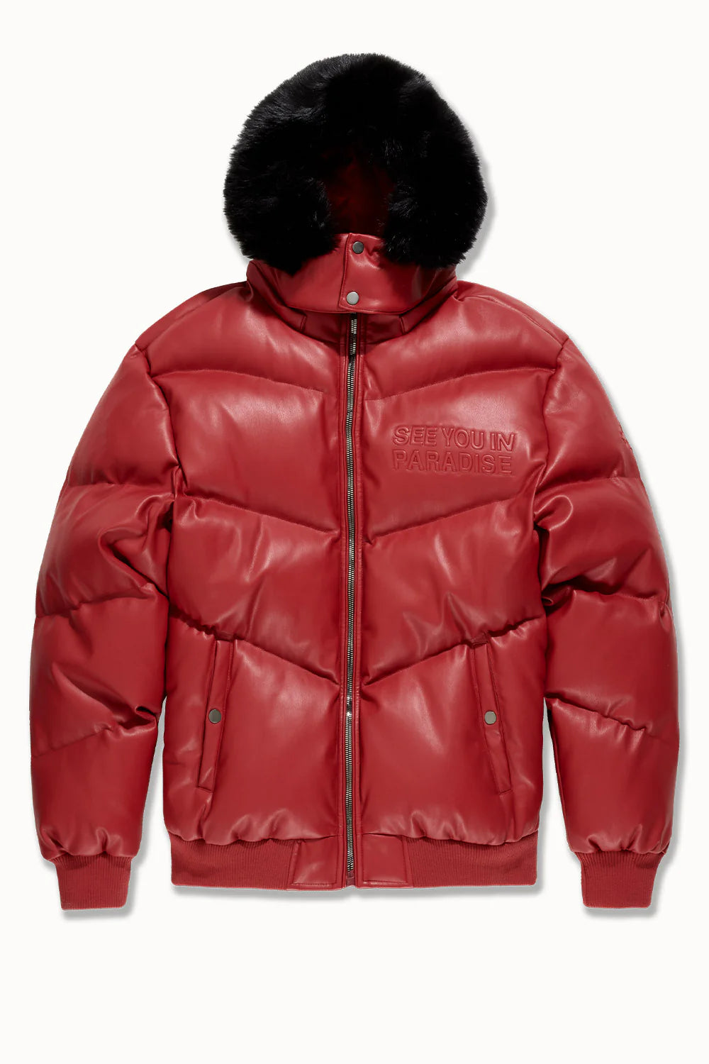 SYIP PU PUFFER WITH EMBOSS JACKET RED 91665