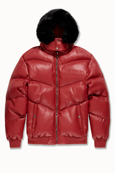 SYIP PU PUFFER WITH EMBOSS JACKET RED 91665