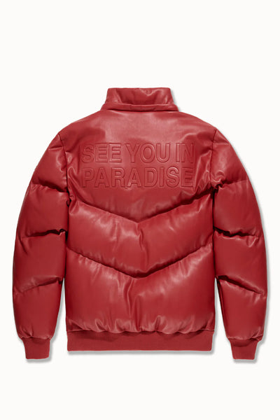 SYIP PU PUFFER WITH EMBOSS JACKET RED 91665