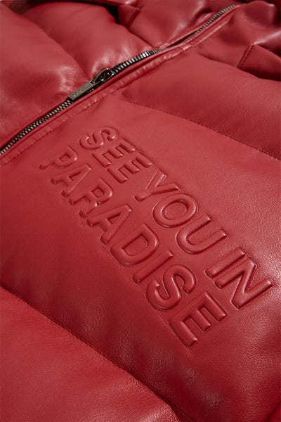 SYIP PU PUFFER WITH EMBOSS JACKET RED 91665