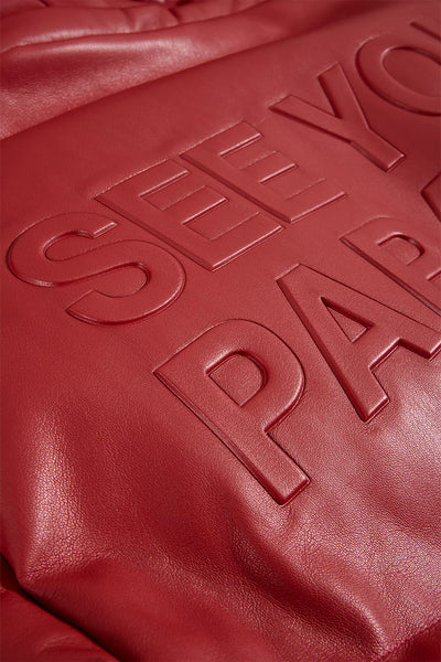 SYIP PU PUFFER WITH EMBOSS JACKET RED 91665