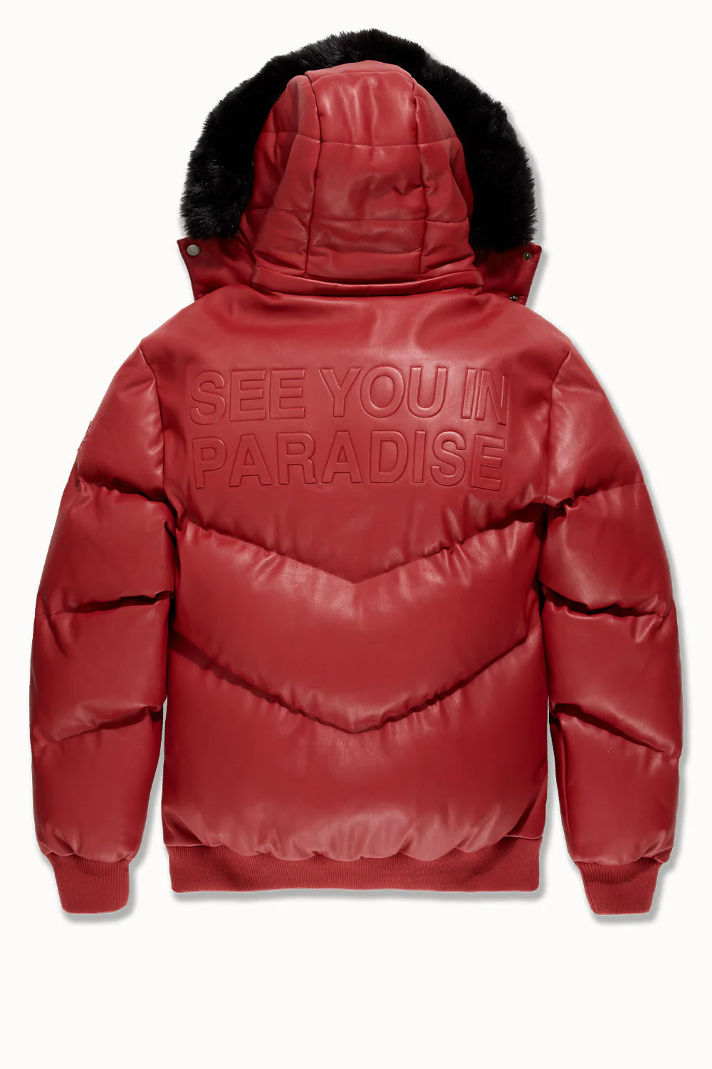 SYIP PU PUFFER WITH EMBOSS JACKET RED 91665