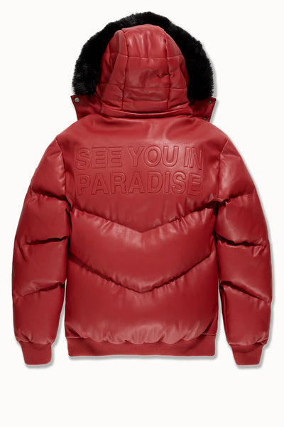 SYIP PU PUFFER WITH EMBOSS JACKET RED 91665