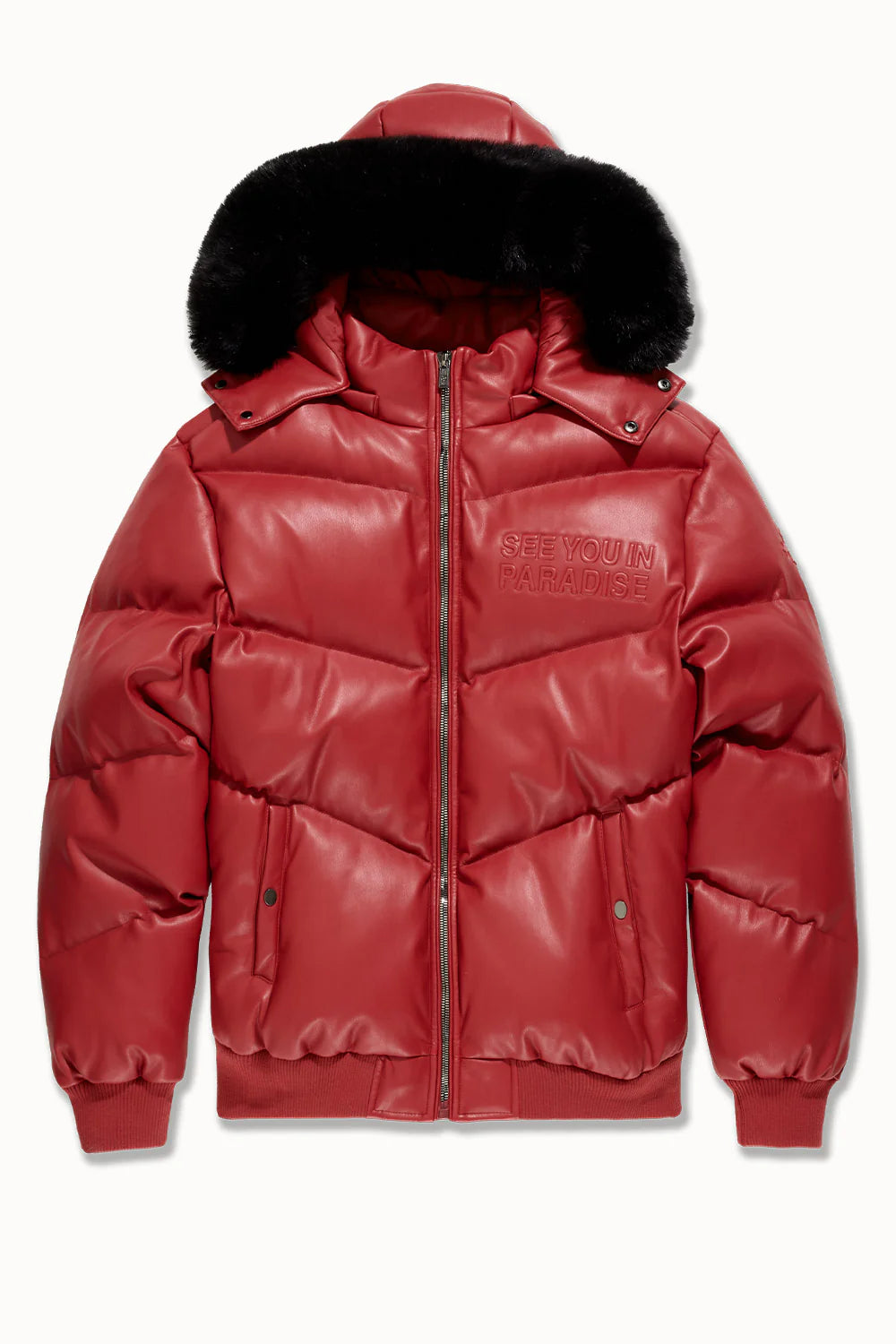 SYIP PU PUFFER WITH EMBOSS JACKET RED 91665 – ROS 3 CLOTHING CO.