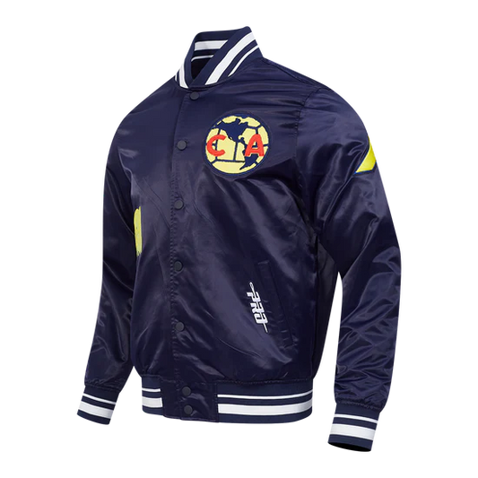 LIGA MX CLUB AMERICA OLD ENGLISH MEN'S RIB SATIN JACKET
