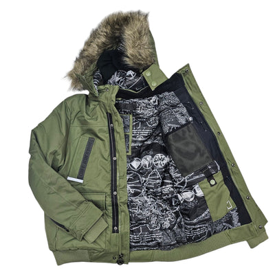 AWAKNLAND HEAVYWEIGHT UTILITY BOMBER GREEN AM1050