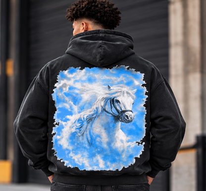 BLACK LIGHT MEN’S ANGEL HEAVEN 550 GSM FRENCH TERRY HOODIE BLACK 26824