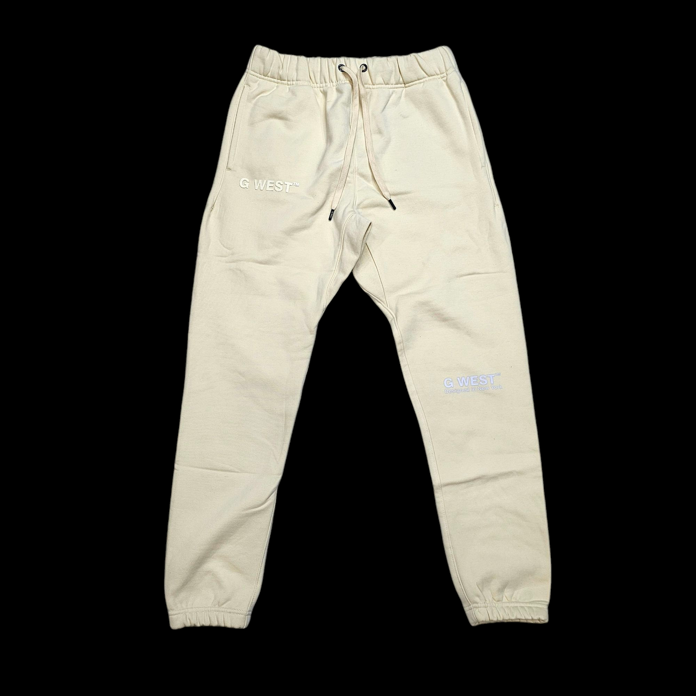 G WEST SMALL LOGO JOGGERS CREAM