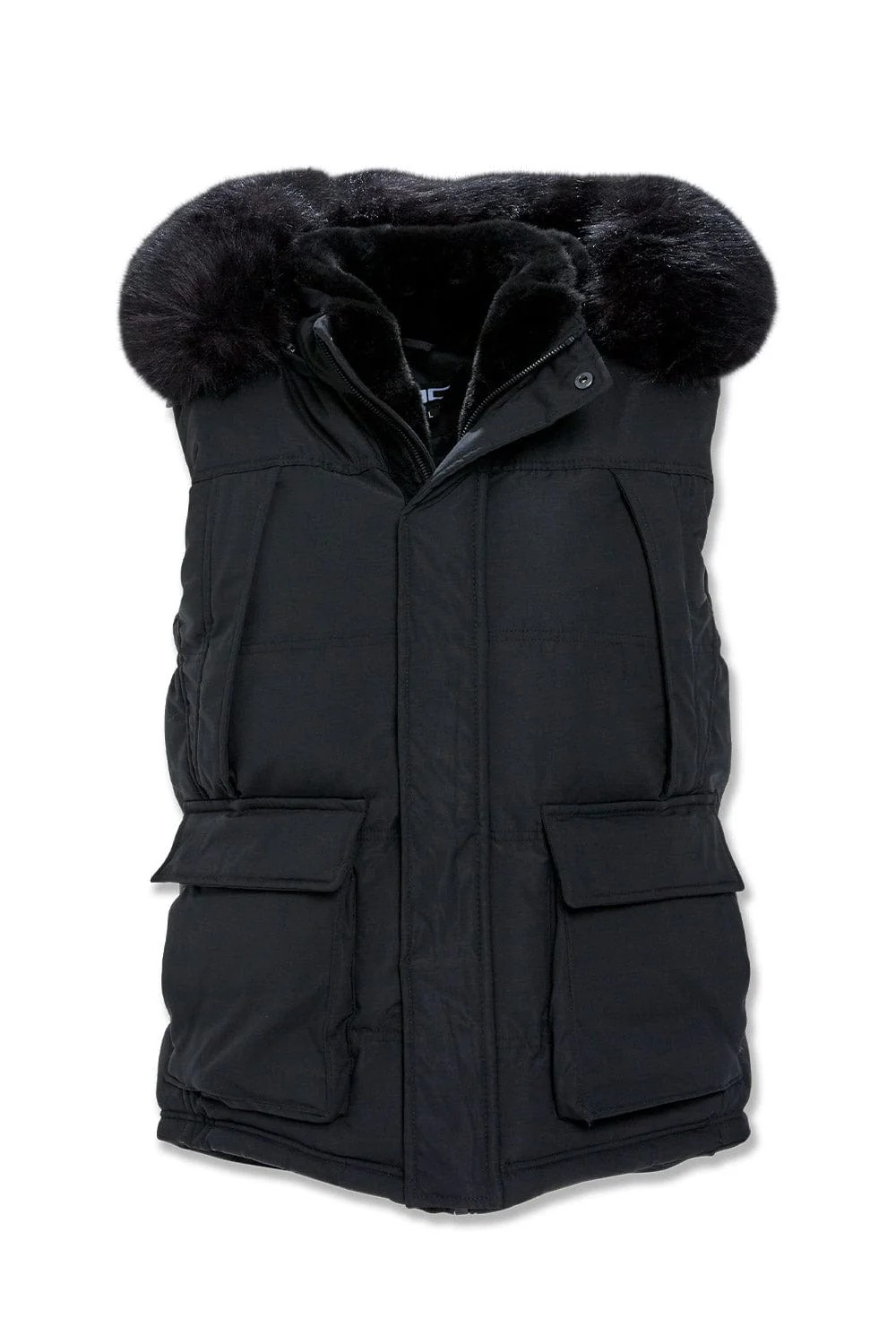 YUKON FUR LINED PUFFER VEST BLACK