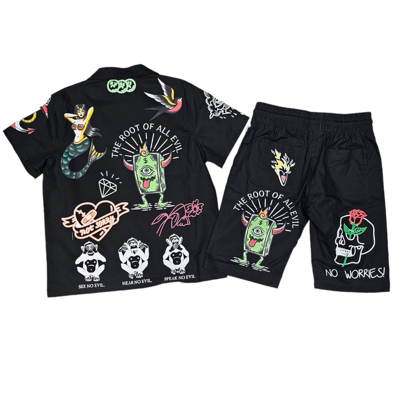 Switch Tattoo Patch Short Set Black