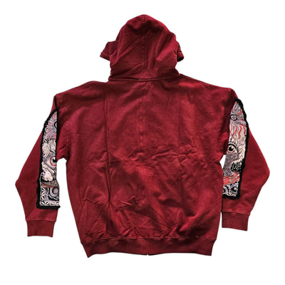 HUDSON WINDOWS OVERSIZE STACKED SWEATSUIT RED