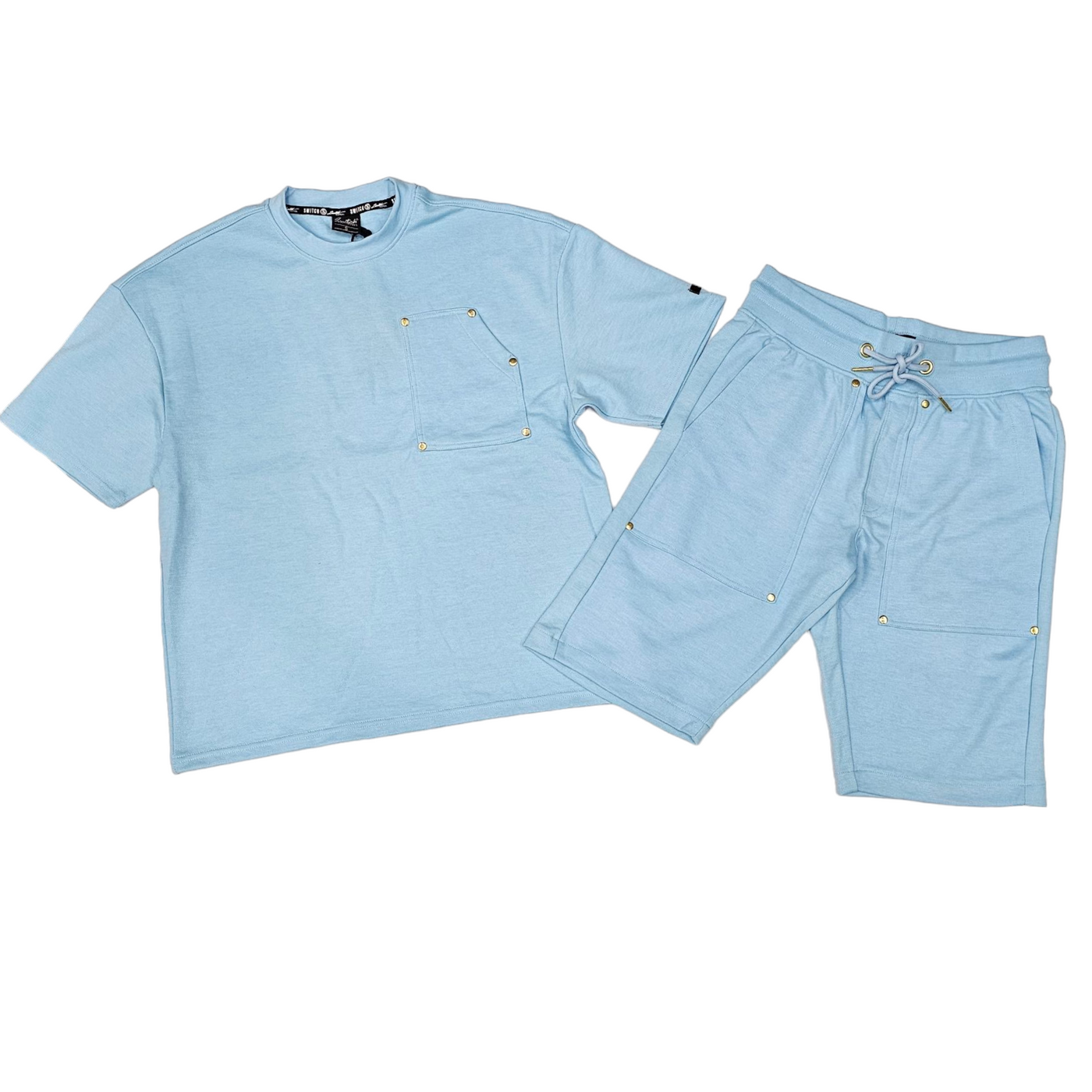 Switch Short Set Oversized T-Shirt & Basic Short Light Blue