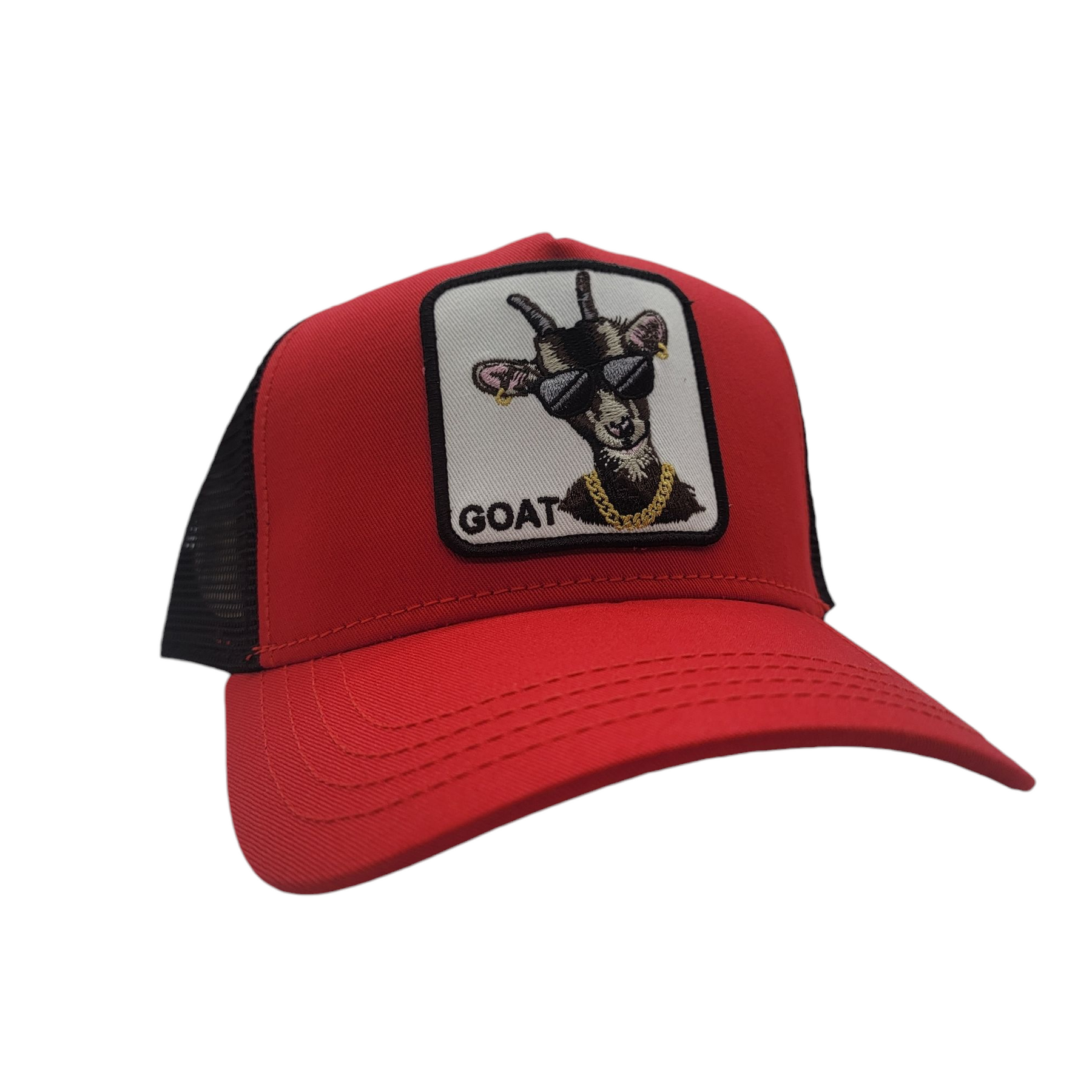 GOAT TRUCKER HAT RED – ROS 3 CLOTHING CO.