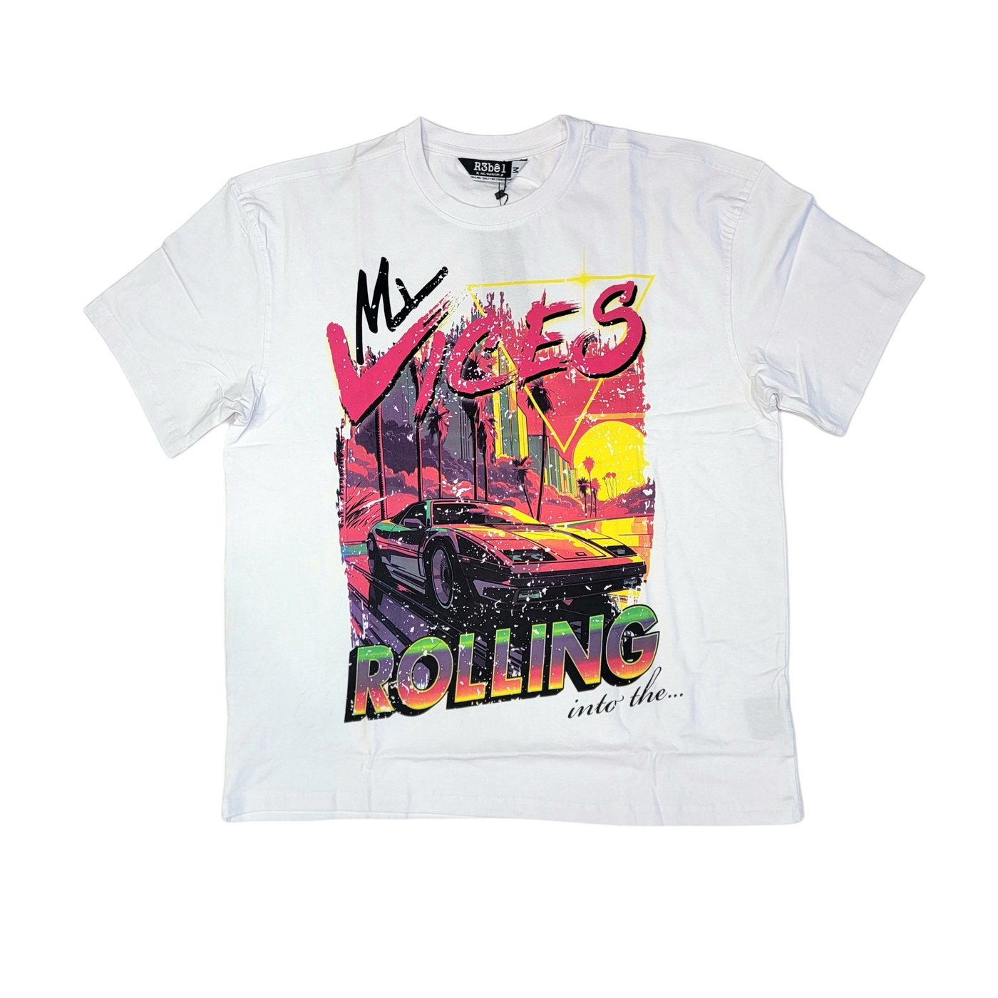 Rebel My Vices Oversize T-shirt White