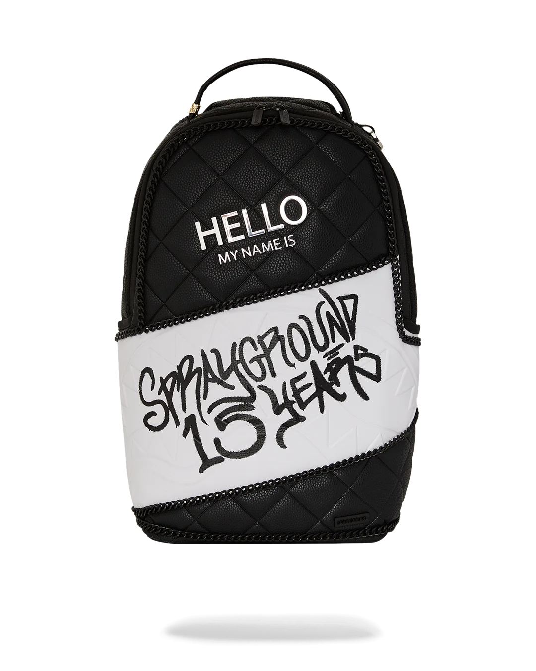 SPRAYGROUND HELLO MY NAME IS 15 YEARS QUILTED BACKPACK (SUPER RARE)