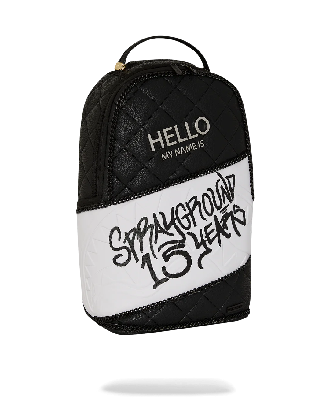 SPRAYGROUND HELLO MY NAME IS 15 YEARS QUILTED BACKPACK (SUPER RARE)