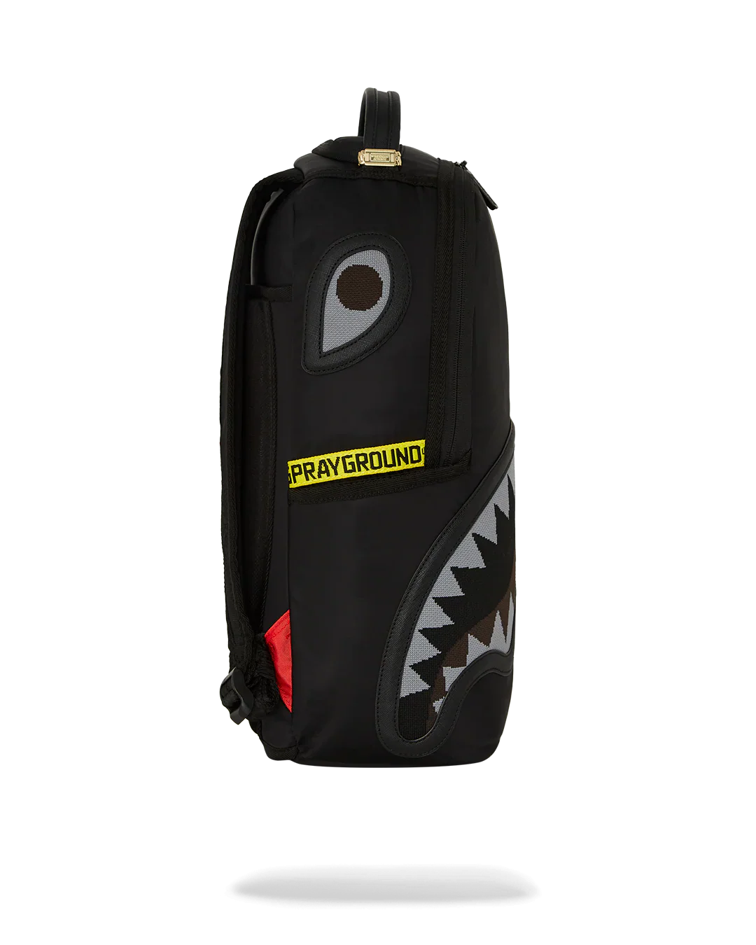 SPRAYGROUND SHARK CENTRAL YELLOW TAPE DLX SATIN BACKPACK