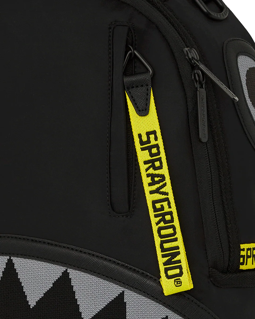 SPRAYGROUND SHARK CENTRAL YELLOW TAPE DLX SATIN BACKPACK