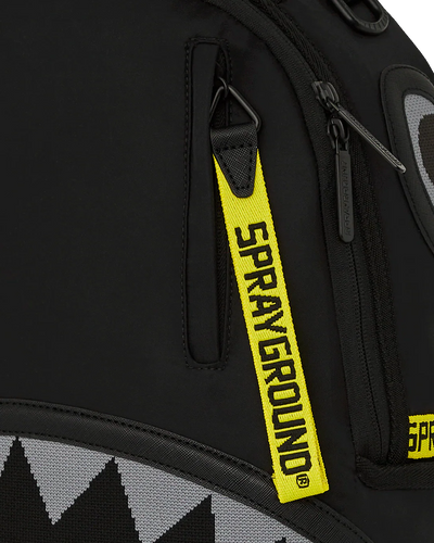SPRAYGROUND SHARK CENTRAL YELLOW TAPE DLX SATIN BACKPACK