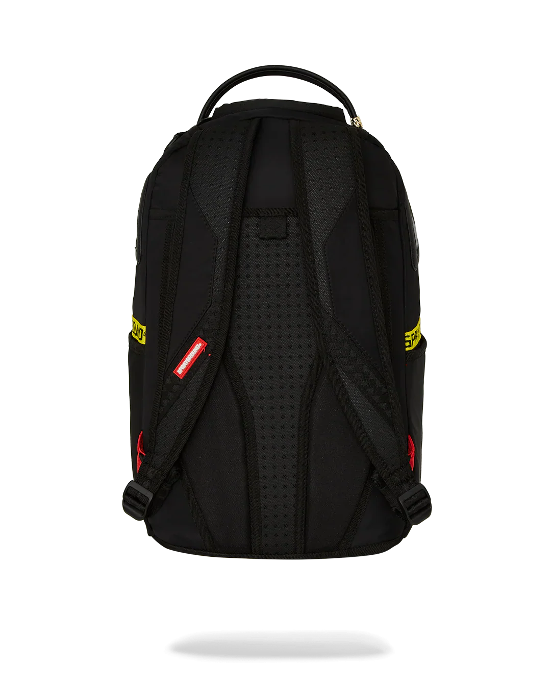 SPRAYGROUND SHARK CENTRAL YELLOW TAPE DLX SATIN BACKPACK