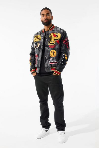 JORDAN CRAIG HELLCAT VARSITY JACKET BLACK CAMO