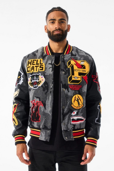 JORDAN CRAIG HELLCAT VARSITY JACKET BLACK CAMO