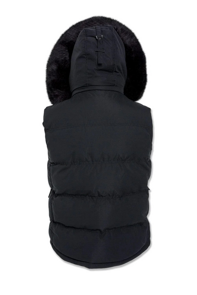 YUKON FUR LINED PUFFER VEST BLACK