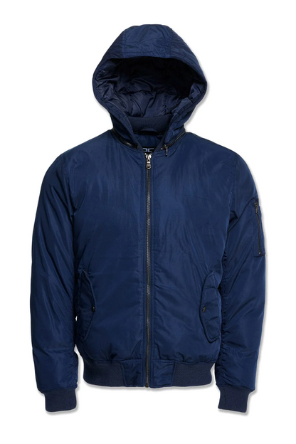 Squadron Hooded Bomber Jacket Navy