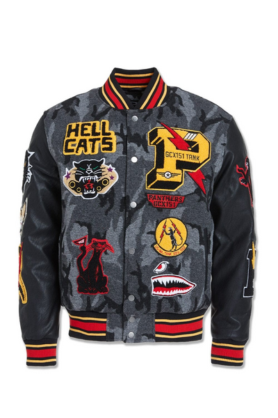 JORDAN CRAIG HELLCAT VARSITY JACKET BLACK CAMO