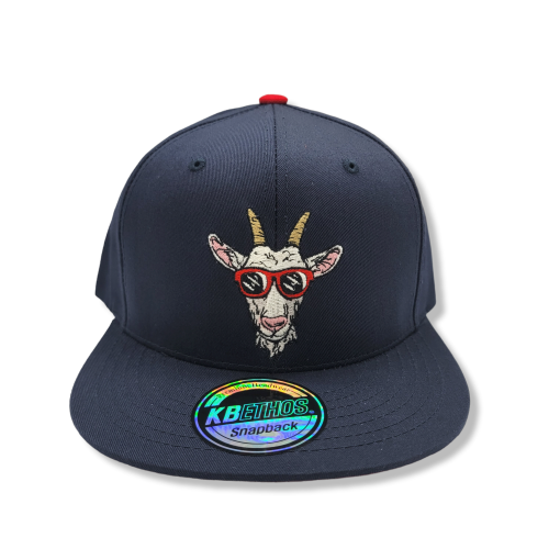 GOAT Snapback Hat Navy & Red