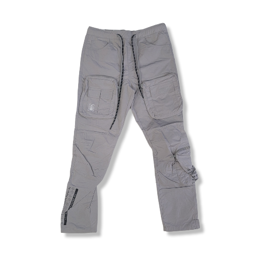 Smoke rise Printed Nylon Pants Light Grey
