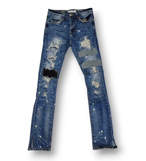 Preme Indigo Semi Stacked Demin Jeans 1193
