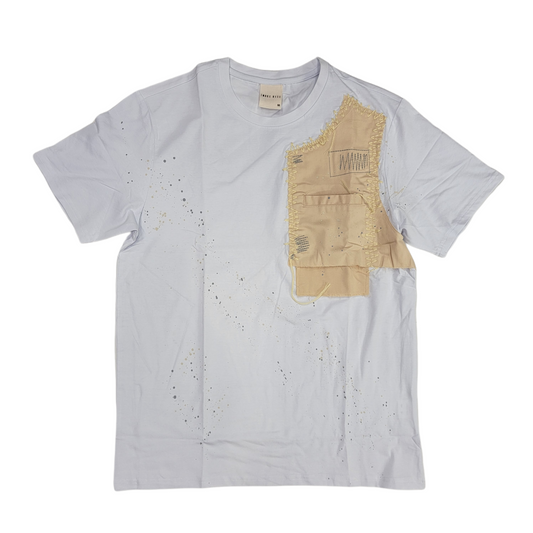 Smoke Rise Patchwork Pocket Fashion Tee White