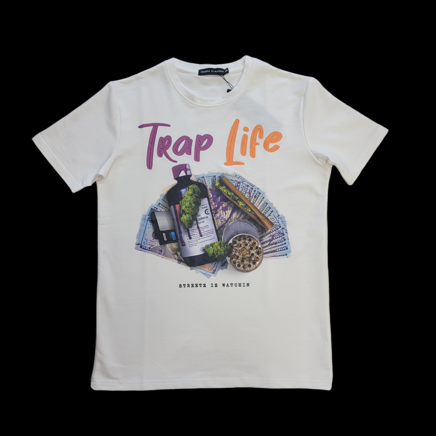 Streetz Iz Watchin Trap Life T-Shirt Cream