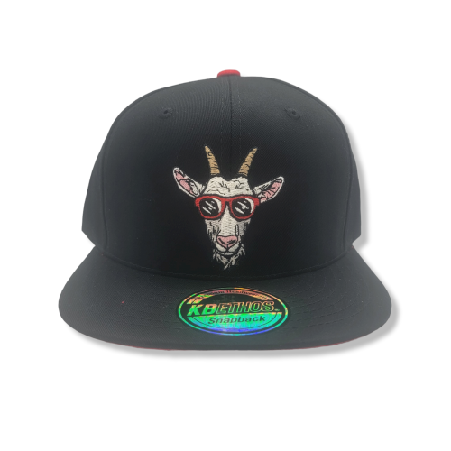 GOAT Snapback Hat Black & Red